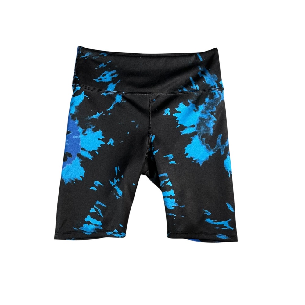 NOLI Tie Dye Biker Shorts Black Blue Athletic Workout‎ Women's Size Medium
